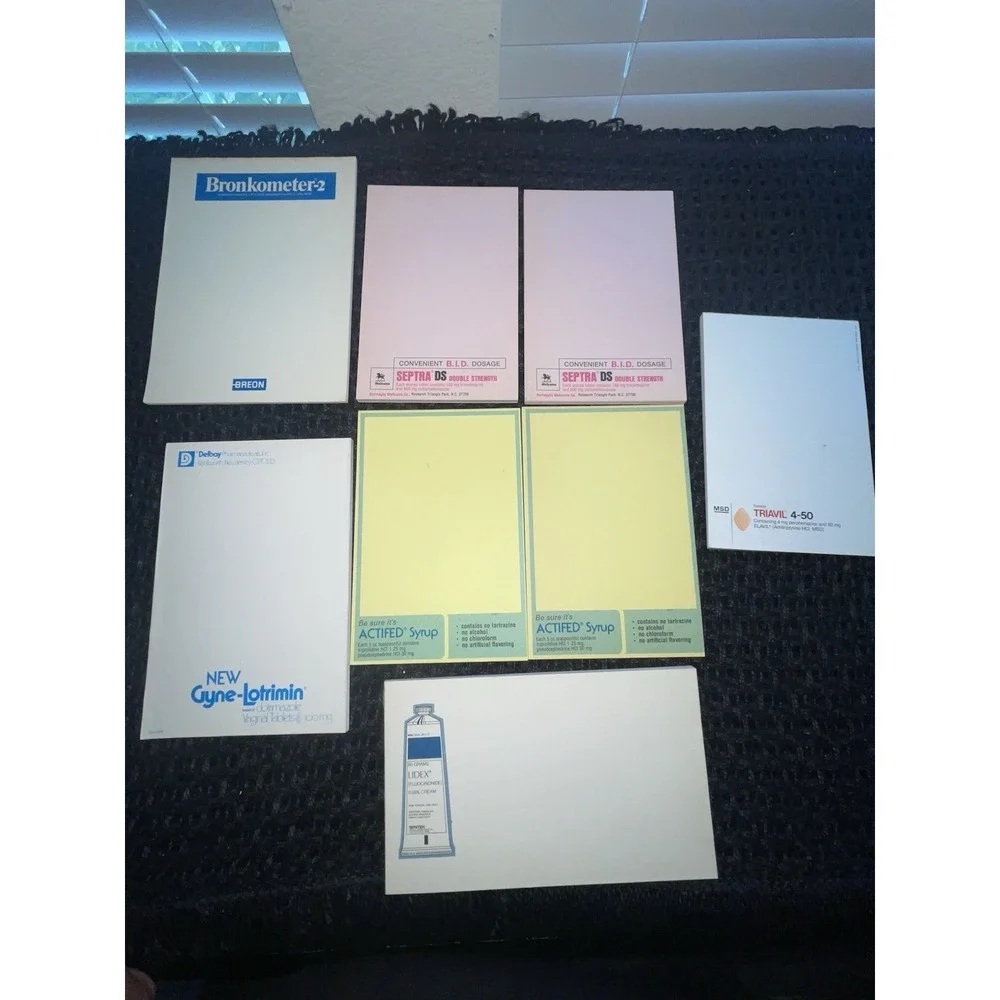 Lot Of 8 Pharmaceutical Drug Rep Note Pads Paper Swag Promos Advertising 70's/80